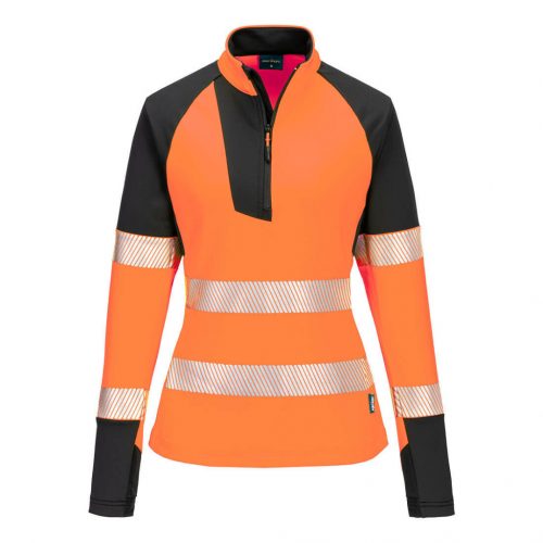 Portwest PW3 Hi-Vis női 1/4 cipzáras pulóver